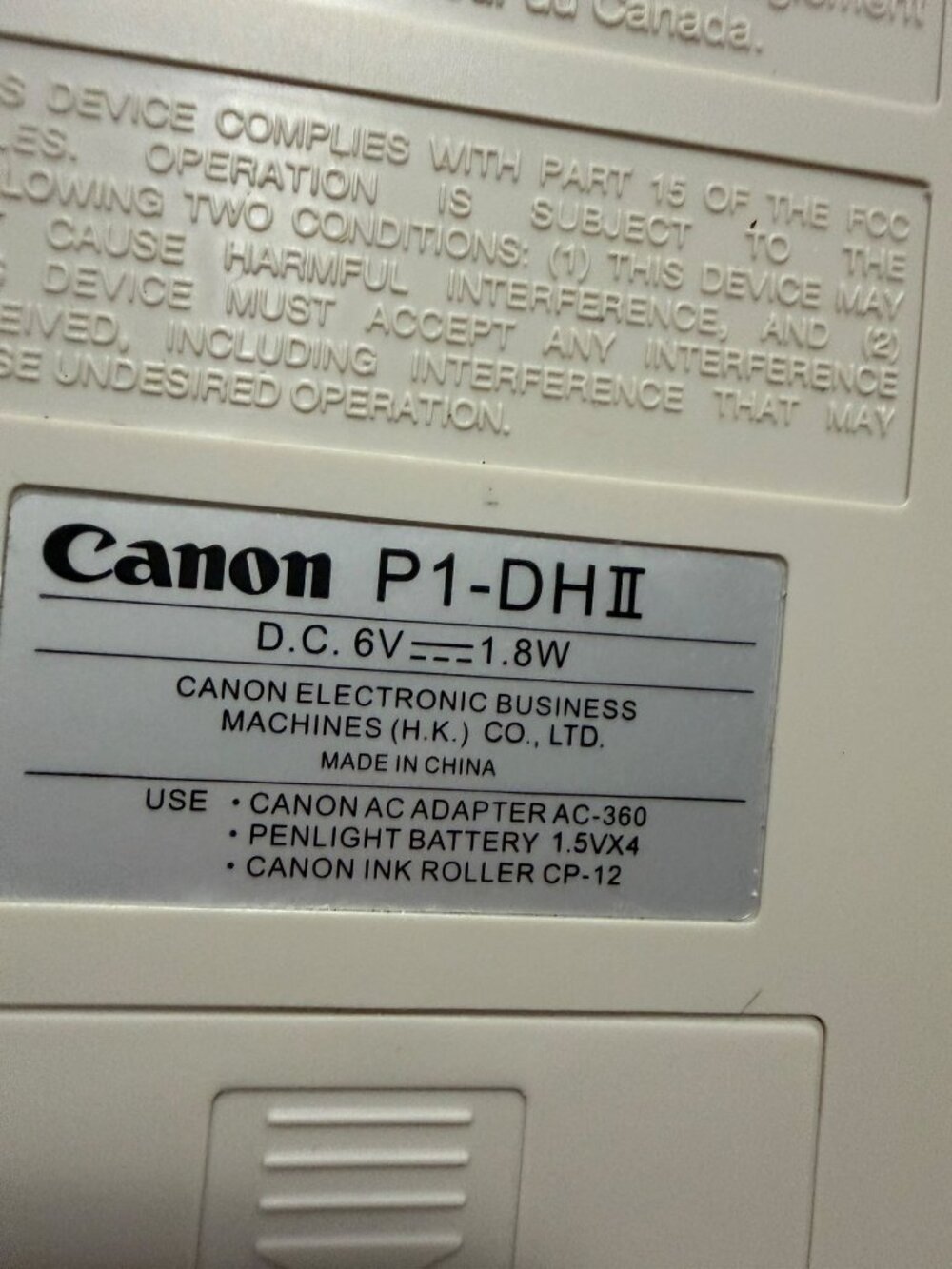 Canon P1-DH II Palm Size 12-Digit Printing Calculator Adapter Included Works - Picture 12 of 14
